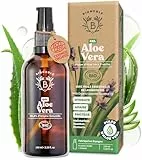 Bionoble Gel Aloe Vera Bio 100% Pur Aloe 100ml - Flacon Verre Recyclable + Pompe - Gel Aloe Vera Cheveux Bouclés, Hydratant Crème Aloe Vera Visage, Soin Coup de Soleil Corps - Aloe Vera Gel Bio