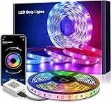 Ruban Led, 6M Bande Led Lumineuse RGB avec télécommande APP, Synchroniser avec Rythme de Musique, LED Ruban pour Led Chambre Décoration