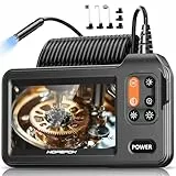 Caméra Endoscopique, Hopefox 1080P HD Ecran IPS 4,3 Pouces Endoscope Camera avec 8 Lumières LED, Caméra Inspection Canalisation, IP67 étanche, Câble Semi-Rigide de 5M