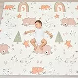 Tapis D'éveil Bébé Pliable Epais Réversible 150x180x1cm - Tapis De Jeu Pour Enfant Bebe - Tapis De Sol XXL En Mousse - Tapis De Motricité Favorisant Le Développement Sensoriel - Cadeau Naissance Bébé