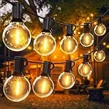 SUWIN Guirlande Guinguette Extérieur 30M, Guirlande Lumineuse Exterieure avec 50+2 G40 LED Ampoules IP45 Imperméable, Blanc Chaud Chaîne Lumiere Exterieur pour terrasse, mariage, Noël