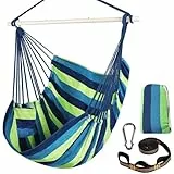 Chihee Sièges Suspendus Chaise Hamac Solide en métal Pliable Barre d'écartement Portable Chaise Suspendue Max 500 lbsSiège Confortable Patio pelouse Coton mélangé pour Confort supérieur Durabilité