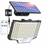 Haokiang Lampe Solaire Extérieur Jardin 2000lm IP65 Capteur 270° 3 Modes Éclairage Projecteur Luminaire Spot