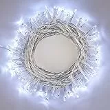 BrizLabs Guirlande Lumineuse 15M 100 LED Blanc Froid Lumières de Noël Intérieur et extérieure 8 Modes Eclairage Décoration Câble Transparent pour Maison Jardin Festival Fête Noël Mariage
