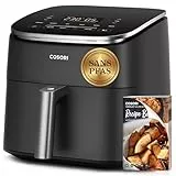 COSORI Air Fryer Turboblaze DC Moteur avec des surfaces revêtues à 100% de Céramique,Easy Fryer 5 Vitesses de Vent Réglables,Friteuse à Air,Économis d'Énergie de 64%,Friteuse à air livre de recettes