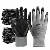 ANDANDA 24 Paires, Gants de Travail, Provide Revêtement Antidérapant, Enduit de Nitrile, Excellente Adhérence, Gants Protections, Ideal pour l'Entreposage, la Logistique, l'Assemblage, M
