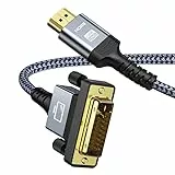 Snowkids Câble adaptateur HDMI DVI Câble avec convertisseur bidirectionnel Full HD 24 + 1 haute vitesse DVI vers HDMI compatible 3D