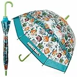 Minecraft Parapluie Enfant Garcon Fille Gamer Parapluie Enfant Pliable ou Cloche Accessoires Officiels (Transparent Multi)