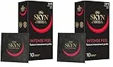 Skyn Intense Feel : Lot de 20 Préservatifs Intensément Perlés sans latex Skynfeel pour Homme/Taille Standard, Préservatifs Fins, Forme Droite/Diamètre 53mm