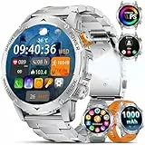 DREMAC Montre Connectée Homme Appels Bluetooth/1000 mAh Batterie,Smartwatch avec Torche/130+ Modes Sportifs,IP68 Étanche Fitness Tracker avec Moniteur de Fréquence Cardiaque/Sommeil, pour Android iOS