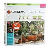 Gardena Kit d'arrosage goutte-à-goutte pour plantes en pots M : système Micro-Drip pratique pour 7 plantes en pot et 3 jardinières, arrosage économe en eau (13001-20)
