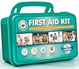 General Medi Kit de premiers secours 150 pièces avec poche froide instantanée, couverture d'urgence pour voyage, maison, bureau, véhicule, camping, lieu de travail et extérieur (vert)