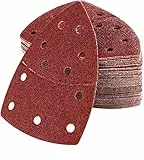 AIXMEET Triangles de Ponçage, Papier de Verre pour Bosch PSM 100A, PSM 160, PSM 200 AES, PSM 18, PDA 180, PSM 160 A/PSM 80/PRIO, 105 mm x 152 mm, Lot de 60, Grain P40/60/80/120/180/240