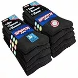 SOXCO Chaussettes Homme Sport 43-46 10 Paires Hautes, Lot de 10 Paires (EU 43 46, Noir)