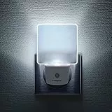 Integral LED Veilleuse à brancher sur les murs - paquet de 2 - avec cellule photoélectrique crépusculaire, éclairage de nuit à détection automatique pour les couloirs, les escaliers, les chambres