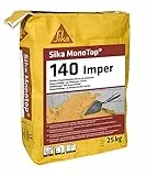SIKA - Enduit d'imperméabilisation des piscines et des murs - Sika Monotop 140 Imper Gris - Intérieur et Extérieur - Application manuelle ou par projection - Epaisseur jusqu'à 30mm - 25kg