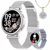 SWGOTA Montre Connectée Femme, 1.27'' HD Smartwatch avec Appel Fonction Féminine/Sommeil/SpO2, 120+ Modes Sport, Montre Connectée Ronde Podometre IP68 Android iOS, Cadeau Argento