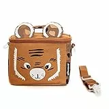 LES DÉGLINGOS Sac Isotherme Bébé (Speculos le Tigre) - Lunch Bag Enfant - Bagage Repas Enfant Garçon - Bandoulière - Pique-Nique Goûter - Isolant Peva - Marron