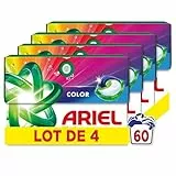 Ariel 3en1 PODS, Lessive Liquide En Capsules, 60 Lavages (4 x 15 Lavages), Color, Élimination Impeccable Des Taches En Un Seul Lavage, Dissolution Rapide Même À Froid