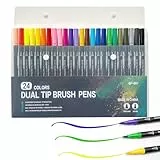 WYRGQIQN Outil Art Feutre Acrylique, 24 Stylos Feutre Couleur Double Pointes pour Coloriage Adulte et Mystère Disney, Idéal pour Fibracolor Feutre Coloriage et Diverses Surfaces