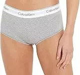 Calvin Klein Caleçon Taille Haute Femme Coton Élasthanne, Gris (Grey Heather), M