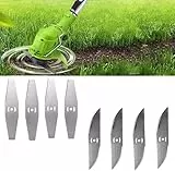 ZJS Lame en métal pour débroussailleuse sans Fil, 8 Lames en Acier Inoxydable, pour tondeuses et Outils électriques de Plein air, Rouge