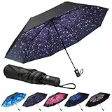 Aolso Parapluie de Voyage, Parapluie Anti-Tempête avec 8 Nervures, Ouverture/Fermeture Automatique, Petit - Compact, Parapluie Portable pour Hommes et Femmes, Parapluie Automatique Coupe-Vent