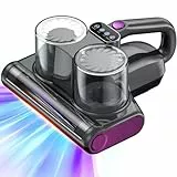 JPHYLL Aspirateur Anti Acariens Matelas avec Lumière UV-C de 253,7nm Aspirateur Lit 16Kpa Aspiration Ultrasons Chauffage Filtre HEPA Brosse Rotative Élimine des Allergènes 500W