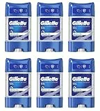 Gillette Gel déodorant anti-transpirant pour homme, 420 ml (70 ml x 6), protection invisible 48 heures contre la transpiration et les odeurs, artic Ice