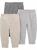 Simple Joys by Carter's 3-Pack Thermal Pants Pantalons, Beige/Gris/Gris Foncé, 0-3 Mois (Lot de 3) Mixte bébé