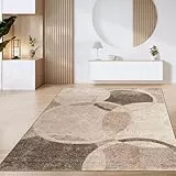 Paco Home Tapis De Salon Poils Ras Vintage Motifs Modernes Géométriques Marron Beige, Dimension: 200x280 cm, Couleur: Marron 4