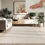 Paco Home Tapis Moderne Doux Salon À Poils Courts Lavable Fluffy Uni Effet Fourrure Intemporel Élégant Antidérapant Facile À Entretenir, Dimension:160x220 cm, Couleur:Crème 4
