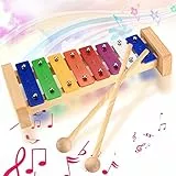 Xylophone Glockenspiel en Bois, Instruments de Musique de Rythme, Xylophone en Bois coloré avec 2 maillets pour Adultes Enfants, Jouet de Glockenspiel Cadeau