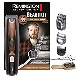 Remington Kit tondeuse barbe (incl. brosse XL + ciseaux) Beard Kit (3 sabots ajustables 0,5-35 mm, lames en titanium auto-affûtées, tondeuse de précision rétractable, sans fil 90min) tondeuse MB4046