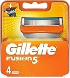 Gillette Fusion 5 Lames de Rasoir pour Rasoir 4 Lames de Rechange pour Rasoir Humide Homme (Ancienne Version)
