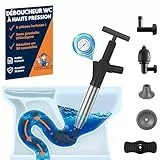 DRAINIX PRO | Déboucheur Canalisation à Air Comprimé, Ventouse Déboucheur WC, Évier et Douche pompe professionnel pour Déboucher Canalisation, Siphon et Tuyaux + notice en FRANCAIS