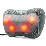 ALLJOY Coussin Massant Chauffrant, Massage Dos Shiatsu avec 4 Nœuds, Appareil de Massage pour Nuque, Cou, Cervical, 3 Vitesses Réglable, Housse Amovible, Cadeau pour Femme, Homme