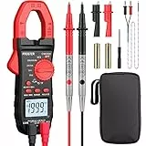 Proster 600A Pince Ampèremétrique Numérique NCV, 2000count Multimetre Professionnel TRMS Pince Multimètre Courant AC Tension AC/DC NCV Continuité Résistance Température Diode Hz