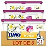 Omo Lessive capsules 3 en 1 Monoi 27 lavages ( lot de 3 )