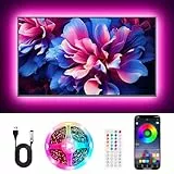 LED TV 2M, 30 LED/Mètre, RGB Ruban LED USB avec APP et Télécommande, Rétroéclairage TV Multicouleur pour 40'-60' HDTV, PC, la Chambre, la fête et la décoration de maison