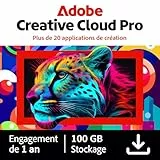Adobe Creative Cloud Pro | Logiciel Créatif avec IA | PC/Mac | 1an | PC/Mac | Téléchargement