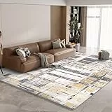 Vamcheer Tapis de Salon Chambre - Tapis Salon Lavable Grand Super Doux(Mousse épaisse), Tapis Salle à Manger Faux Tapis en Laine, Motif Moderne Tapis Décoratif,Résistant Antidérapant,120 x 170 cm