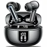 AOVOCE Ecouteurs Bluetooth sans Fil Casque Bluetooth 5.3 avec 4 ENC Réduction Bruit Mic Écran LED HiFi Son Stéréo 42H Durée Lecture IP6 Étanche Sport Oreillette Contrôle Tactile pour iOS Android Gris