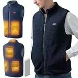 LABEWVI Gilet Chauffant, Veste chauffante Homme Femme, Doudoune avec 10000mAh Batterie Incluse, Polaire Blouson, USB Électrique Manteau avec 3 Niveau de Chauffant, 6 Zones chauffante