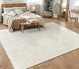 Paco Home Tapis Salon Chambre Adulte Poils Ras Motif Scandinave Motif Boho Motif Geometrique, Dimension:200x280 cm, Couleur:Crème 7