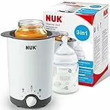 NUK Thermo 3 en 1 Chauffe-biberon | Décongèle en douceur, réchauffe et maintient au chaud les liquides et les aliments mous | Panier amovible pour un retrait facile | Prise européenne à 2 broches