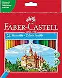 Faber-Castell 120124 - Set de crayons de couleur Castle, 24 pièces, hexagonal, incassable, pour enfants et adultes