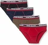 Serge Blanco Boxer Homme Anti-transpirant, Calecon Homme, Confortable, Maintien Anti-Glisse (Lot de 4), Rouge, gris, bleu, noir, M