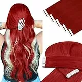 YoungSee Extension Bande Adhesive Cheveux Naturel Rouge 14 Pouces Extension Adhesive Cheveux Naturel Remy Hair Peut être Bouclé Rouge Extension Cheveux Naturel Adhesif Bande Adhesive Cheveux
