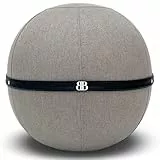 The Bliss Ball Siège Ballon - Ballon Ergonomique Bureau & Yoga - Chaise Ballon Anti Mal de Dos - Assise Dynamique & Posture Renforcée - Capacité 180Kg - Housse Lavable Anti-Dérapante (Gris)